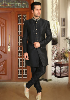 Black Color Designer New Indo Western Sherwani